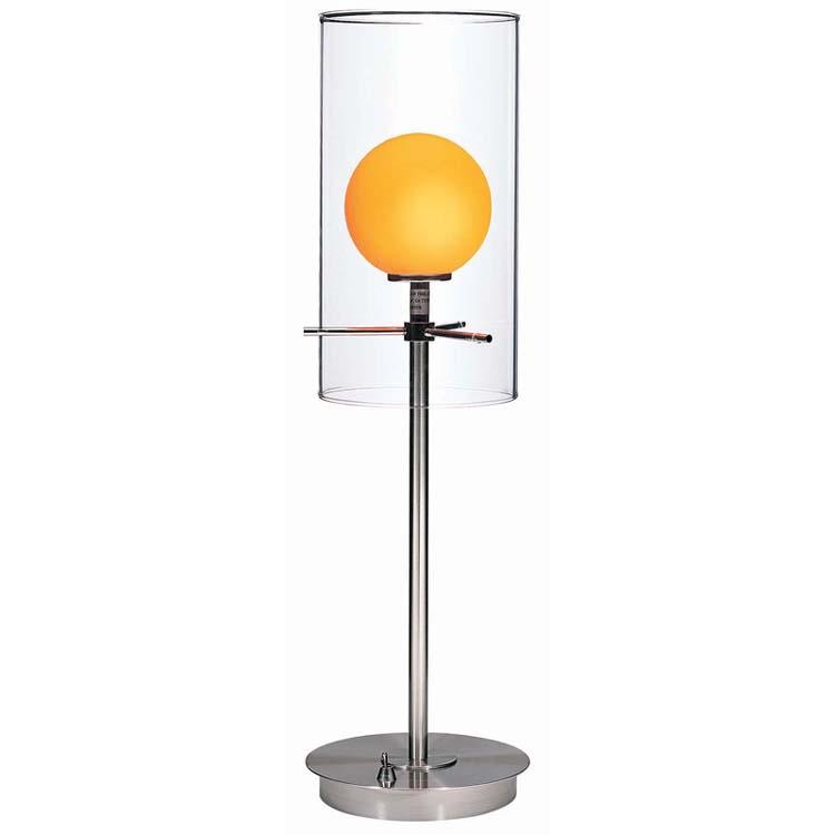 Lite Source LS-2149PS/ORN Double Glass Table Lamp,ps W/orange Inner Gls,jc/g4 35w