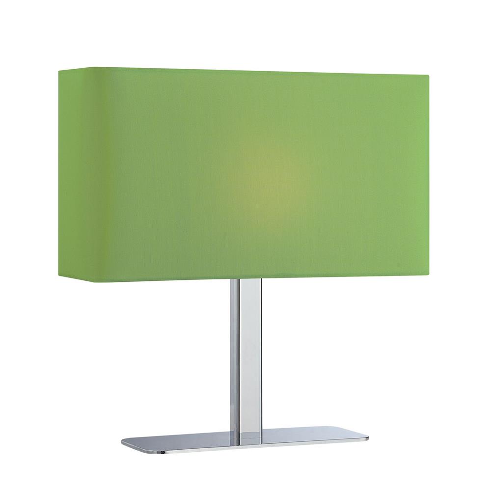 Lite Source LS-21797C/GRN Levon 1 Light Table Lamp in Chrome with Green Fabric Shade