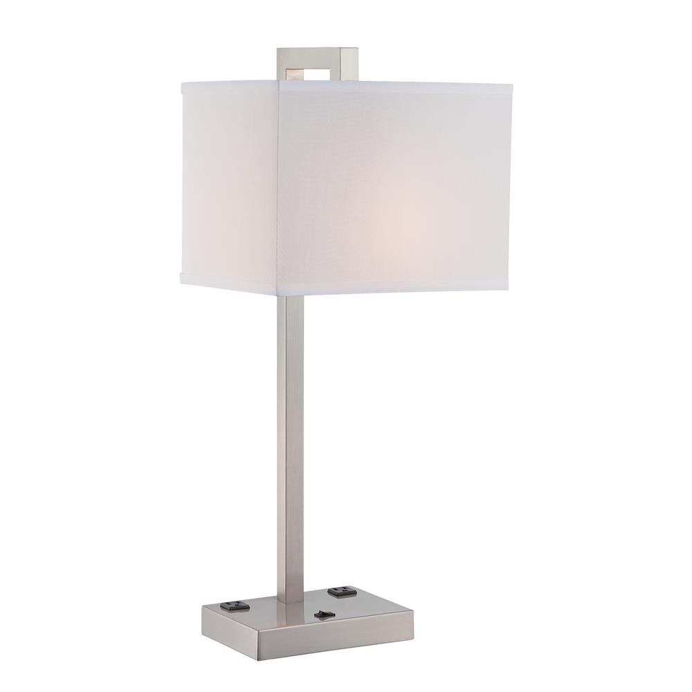 Lite Source LS-22283 Table Lamp, Ps/white Fabric Shade, Outlet X2pcs, E27 Cfl 23w