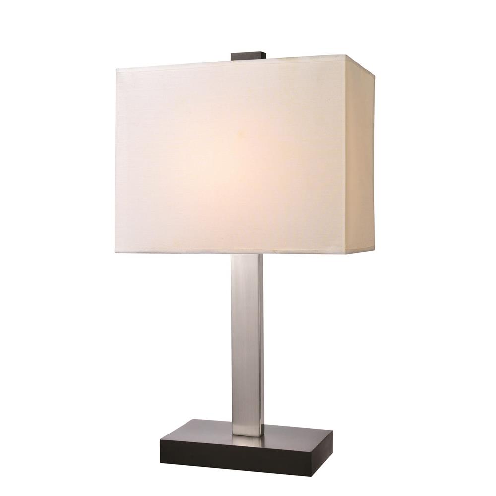Lite Source LS-22316 Table Lamp, Black/white Fabric Shade, E27 Type Cfl 13w