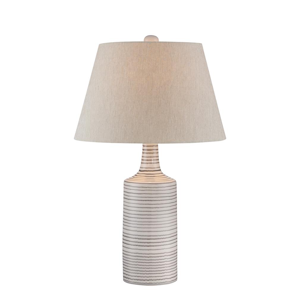Lite Source LS-22877 Table Lamp, Ceramic Body/l.beige Fabric Shade, E27 Cfl 23w