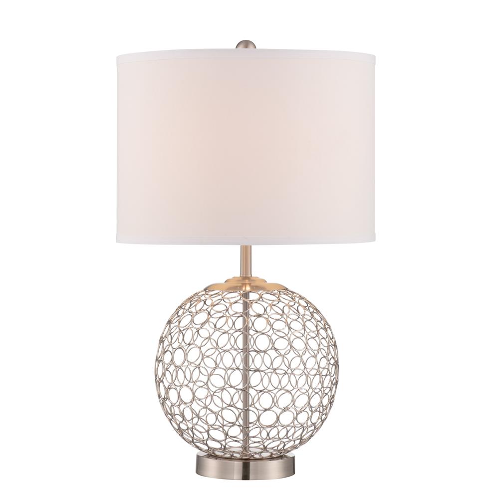Lite Source LS-22899 Table Lamp, Ps/white Fabric Shade, E27 Type Cfl 23w