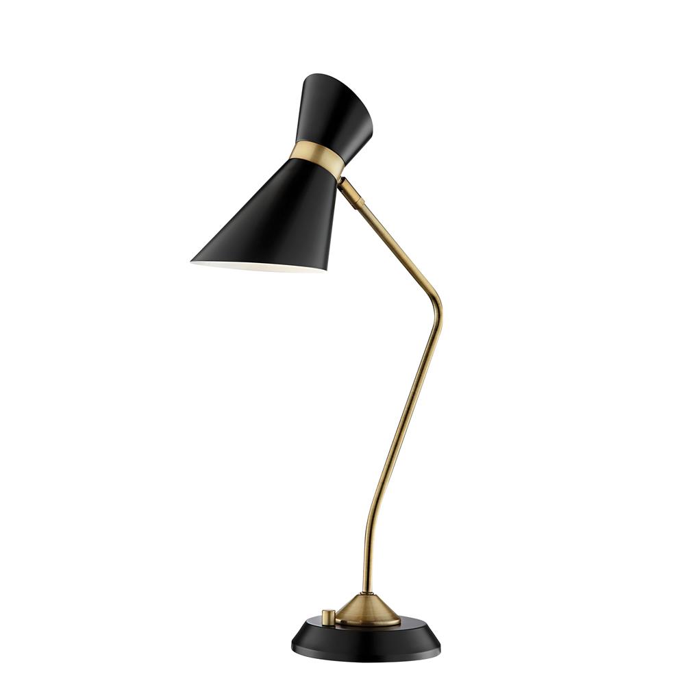 Lite Source LS-23135 Jared Desk/Table Lamp, Ab Finished/Black/Metal Shade, E27 G 60W