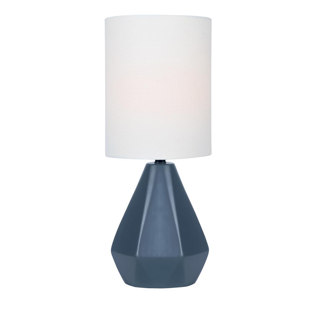 Lite Source LS-23204JBLK Mini Table Lamp, Jet Black Ceramic/white Linen Shade, E27 A
