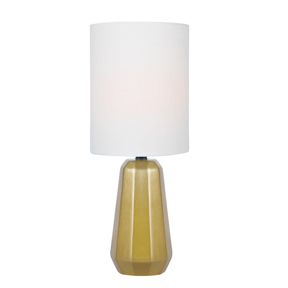 Lite Source LS-23212GOLD Mini Talbe Lamp, Gold Ceramic/white Linen Shade, E27 A 60w