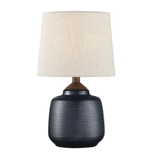 Lite Source LS-23345BRZ Table Lamp, Painted Bronze Ceremic/fabric Shade, E27 A 60w