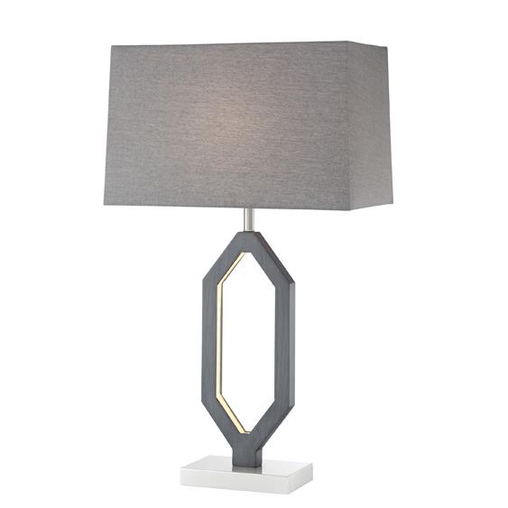 Lite Source LS-23370 Table Lamp W/led Night, Charcoal Grey/white, A 100w&led 5w