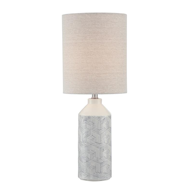 Lite Source LS-23427BGE Table Lamp, Beige Ceramic/linen Fabric Shd, E27 Type A 60w