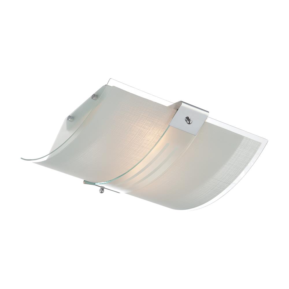 Lite Source LS-5430 Vicenzo 2 Light Flush Mount in Chrome with Clear and Frost Glass Shade