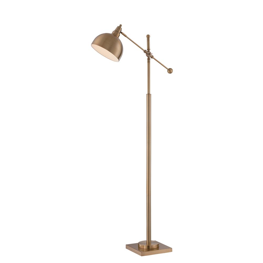 Lite Source LS-82604 Metal Floor Lamp, Brushed Brass, E27 Cfl 23w