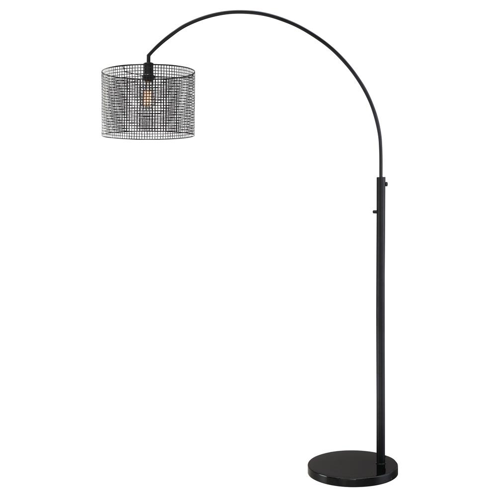 Lite Source LS-83018 Hamilton Arch Lamp, Black/Mesh Metal Shade, E27 Vintage Bulb 75W