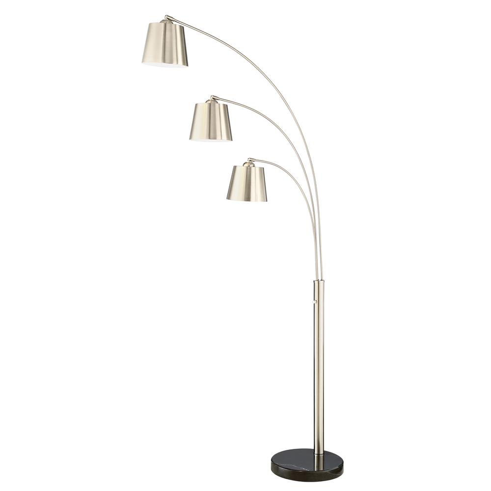 Lite Source LS-83033BN Quana 3-Lite Arch Lamp, Brushed Nickel, E27 Type A 60Wx3