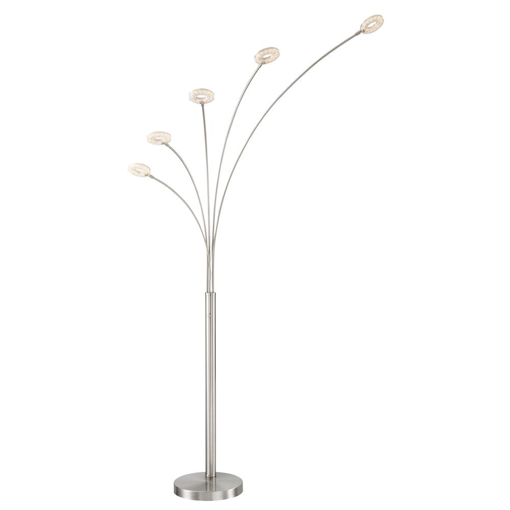 Lite Source LS-83067 Zale Led 5-Lite Arch Lamp, Brushed Nickel, Type Led 7Wx5