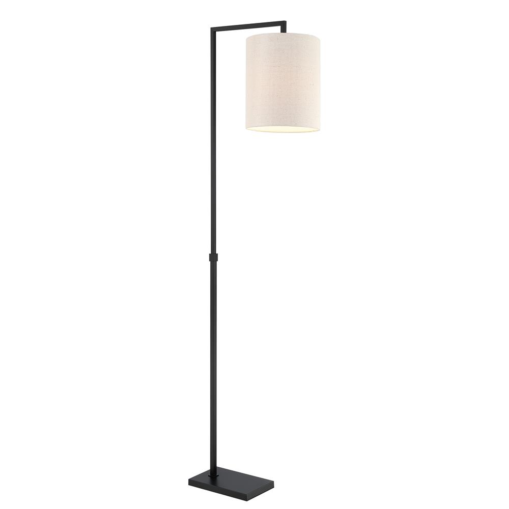 Lite Source LS-83268BLK Floor Lamp, Black/off-white Linen Fabric Shade, E27 A 75w
