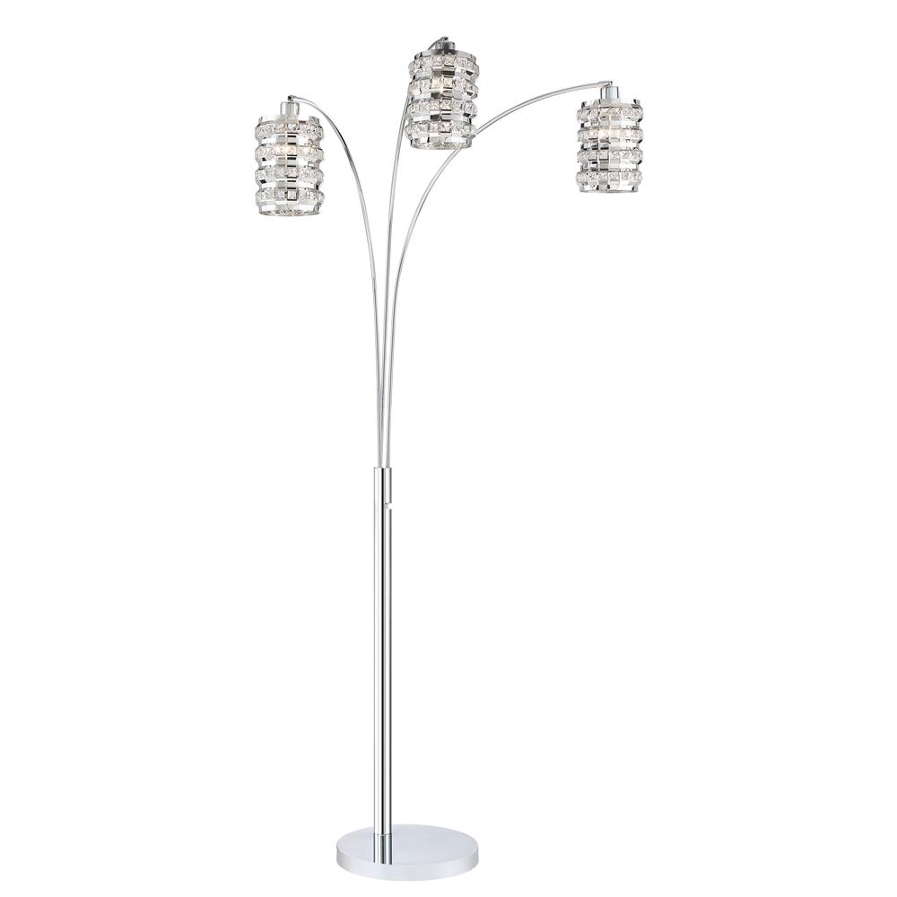 Lite Source LS-83307 3-lite Arch Lamp, Chrome/stainless Steel/crystal, A 40wx3
