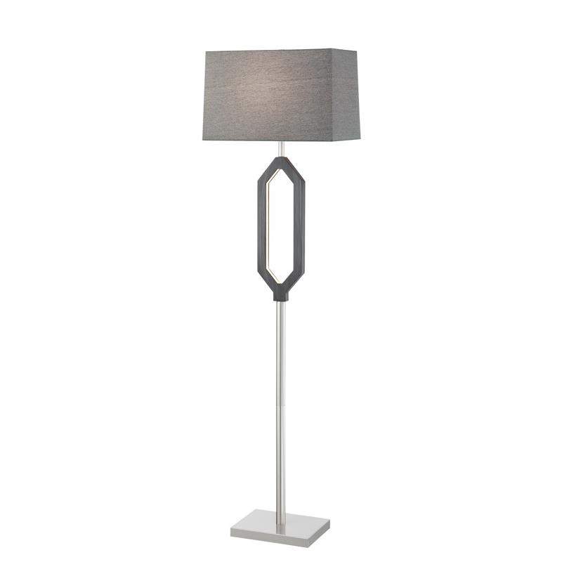 Lite Source LS-83370 Floor Lamp W/led Night, Charcoal Grey/white, A 100w&led 5.7w
