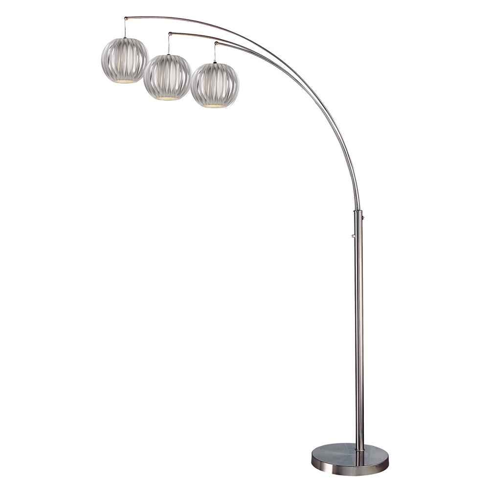 Lite Source LS-8871PS/GREY Deion 3-Lite Arch Lamp, Ps W/Grey Shade, E27 Type A 60Wx3