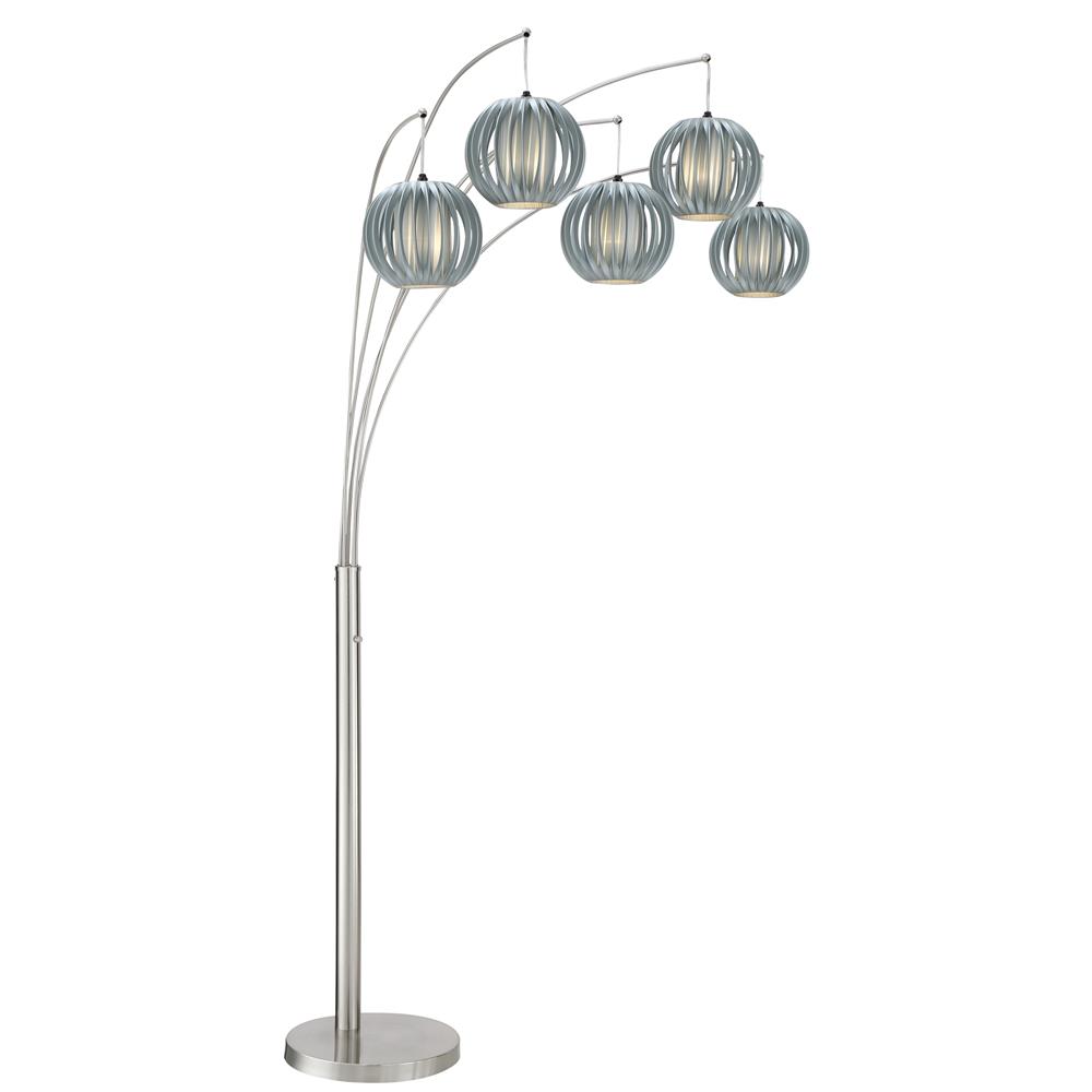 Lite Source LS-8872PS/GREY 5-lite Arch Lamp, Ps W/grey Shade, E27 Type A 60wx5