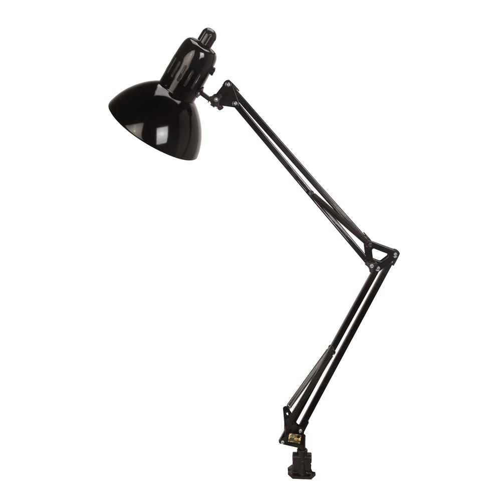 Lite Source LSF-105BLK Swing Arm 1 Light CFL Clamp-on Lamp in Black