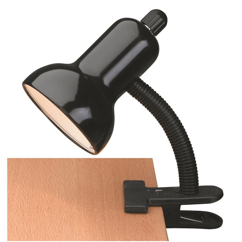 Lite Source LSF-111BLK Clip-on 1 Light CFL Clamp-on Lamp in Black