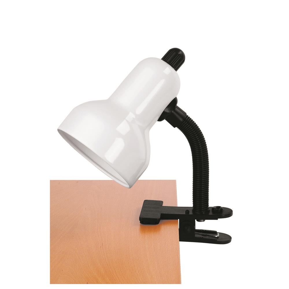 Lite Source LSF-111WHT Clip-on 1 Light CFL Clamp-on Lamp in White
