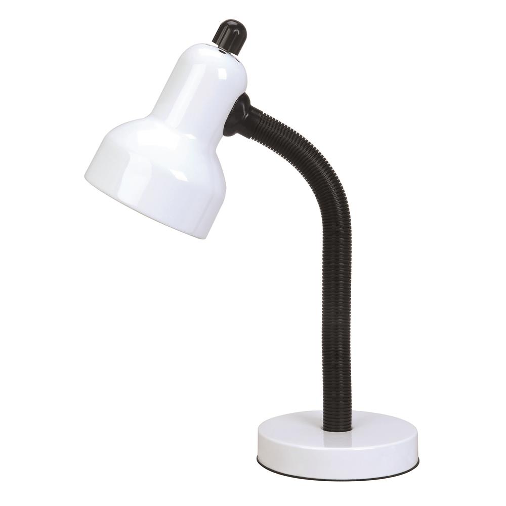 Lite Source LSF-211WHT Goosy 1 Light CFL Desk Lamp in White