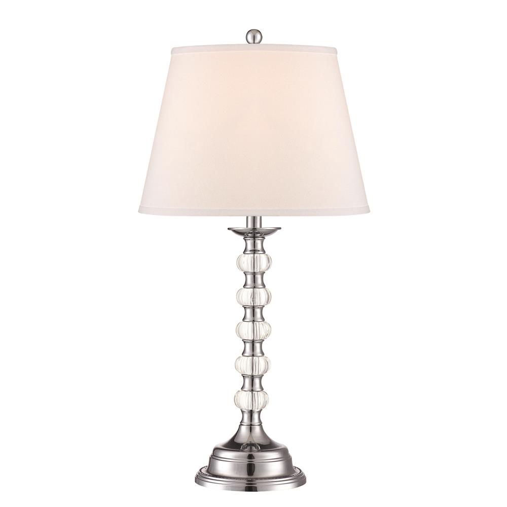 Lite Source LSF-22125 Aria 1 Light CFL Table Lamp in Chrome with White Fabric Shade