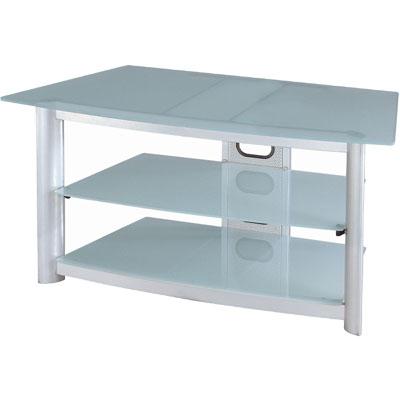 Lite Source LSH-5604 3-tier Tv Stand, Silver Chrome/fro. Glass, 43.25"lx22"wx20"h