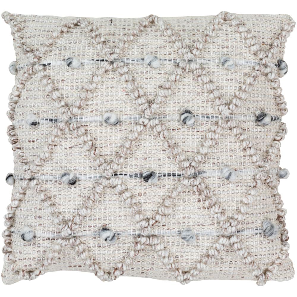 Livabliss ADR001-1818 Anders ADR-001 18"L x 18"W Accent Pillow Taupe, Charcoal, White