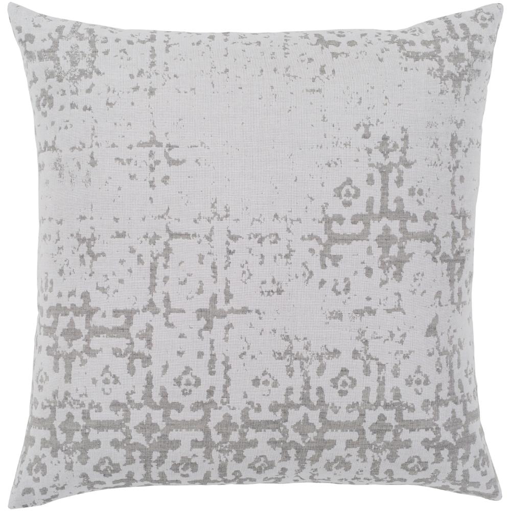 Livabliss ASR001-1818 Abstraction ASR-001 18"L x 18"W Accent Pillow Off-White, Medium Gray