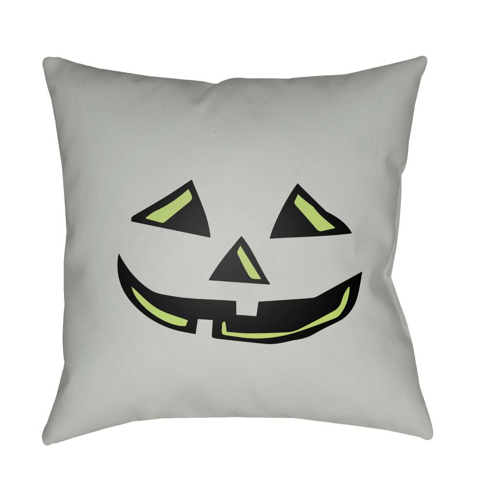 Livabliss BOO116-1818 Boo BOO-116 18"L x 18"W Accent Pillow Sterling Grey, Ivory, Pewter, Black