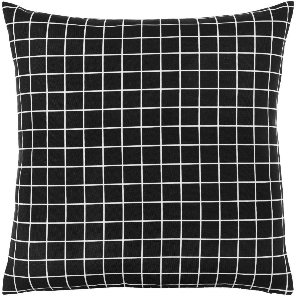 Livabliss CEK001-1818 Check CEK-001 18"L x 18"W Accent Pillow Black, Off-White