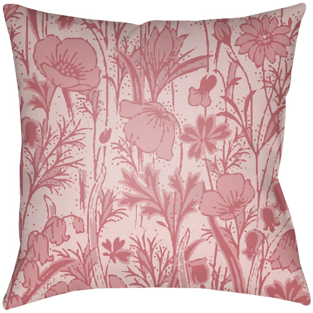 Livabliss CF029-1818 Chinoiserie Floral CF-029 18"L x 18"W Accent Pillow Rose, Dusty Pink, Blush
