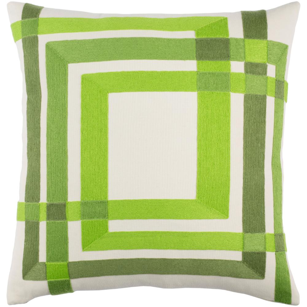 Livabliss CM003-2222 Color Form CM-003 22"L x 22"W Accent Pillow Green, Medium Green, Ivory