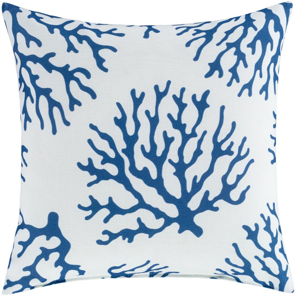 Livabliss CO001-1616 Coral CO-001 16"L x 16"W Accent Pillow Navy, Ivory