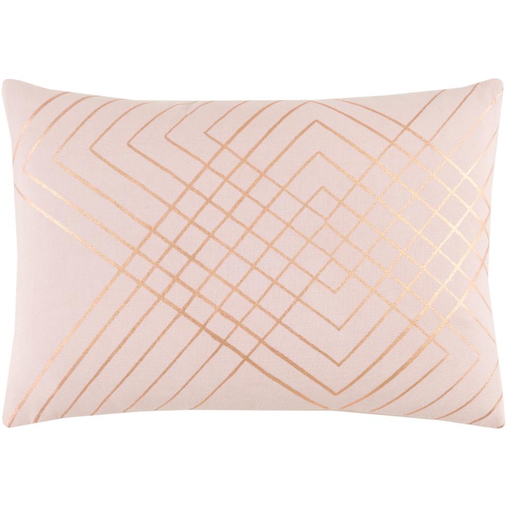 Livabliss CSC002-1319 Crescent CSC-002 13"L x 19"W Lumbar Pillow Dusty Pink, Metallic Copper