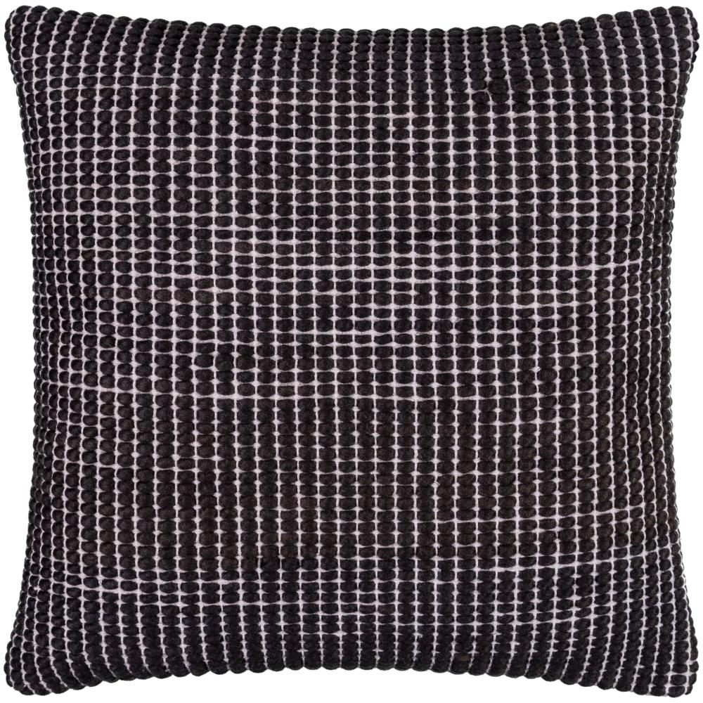 Livabliss CUG001-1818 Chunky Grid CUG-001 18"L x 18"W Accent Pillow Black, Silver