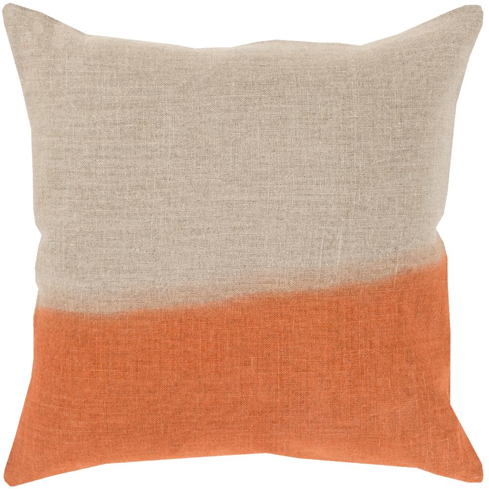 Livabliss DD012-1818 Dip Dyed DD-012 18"L x 18"W Accent Pillow Burnt Orange, Taupe