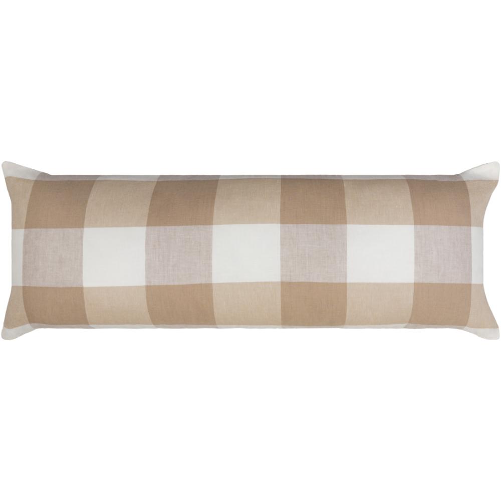 Livabliss DOK001-1436 Dakota DOK-001 14"L x 36"W Lumbar Pillow Off-White, Taupe, Light Brown, Medium Gray