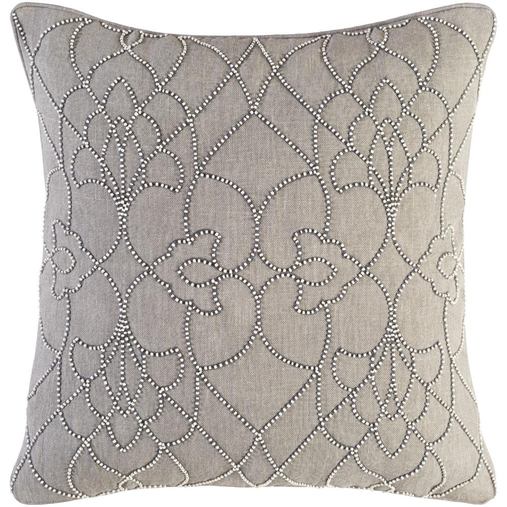 Livabliss DP005-1818 Dotted Pirouette DP-005 18"L x 18"W Accent Pillow Gray, Ivory, Charcoal