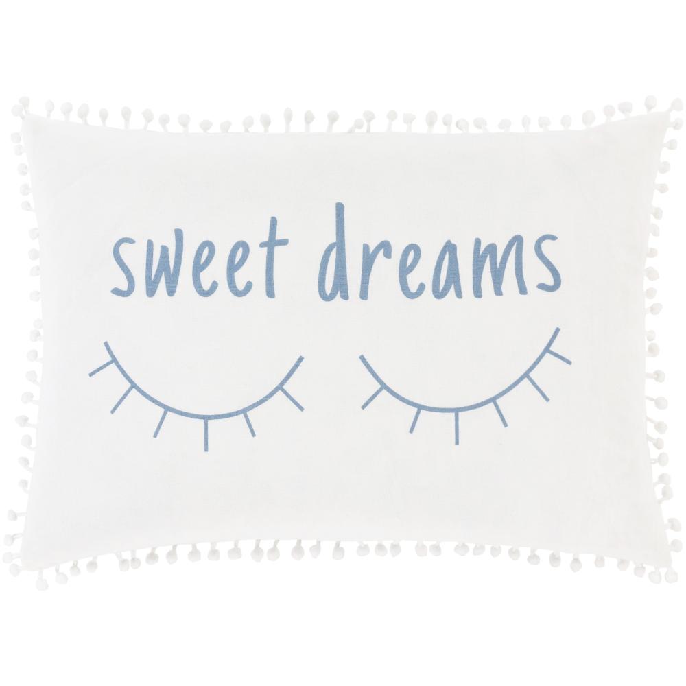 Livabliss DRM004-1218 Dreamy DRM-004 12"L x 18"W Lumbar Pillow White, Pale Blue