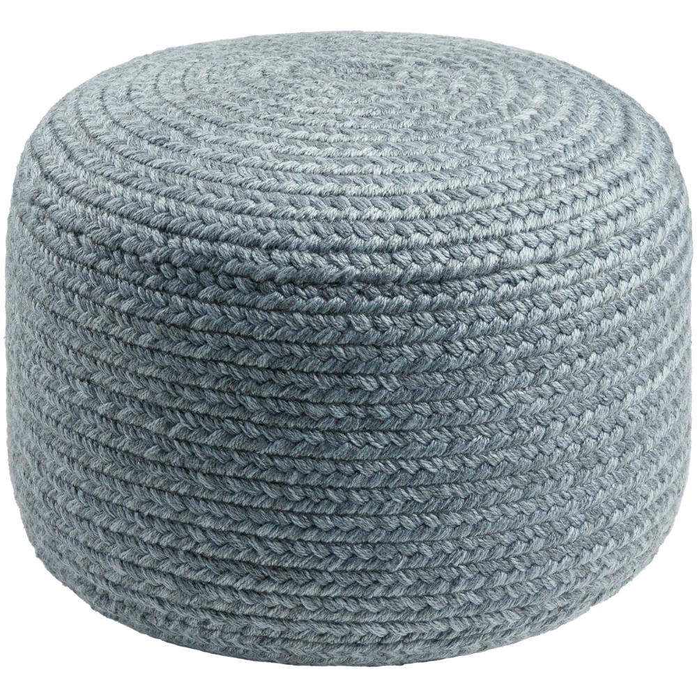 Livabliss EDPF005-121717 Entwined EDPF-005 12"H x 18"W x 18"D Pouf in Charcoal