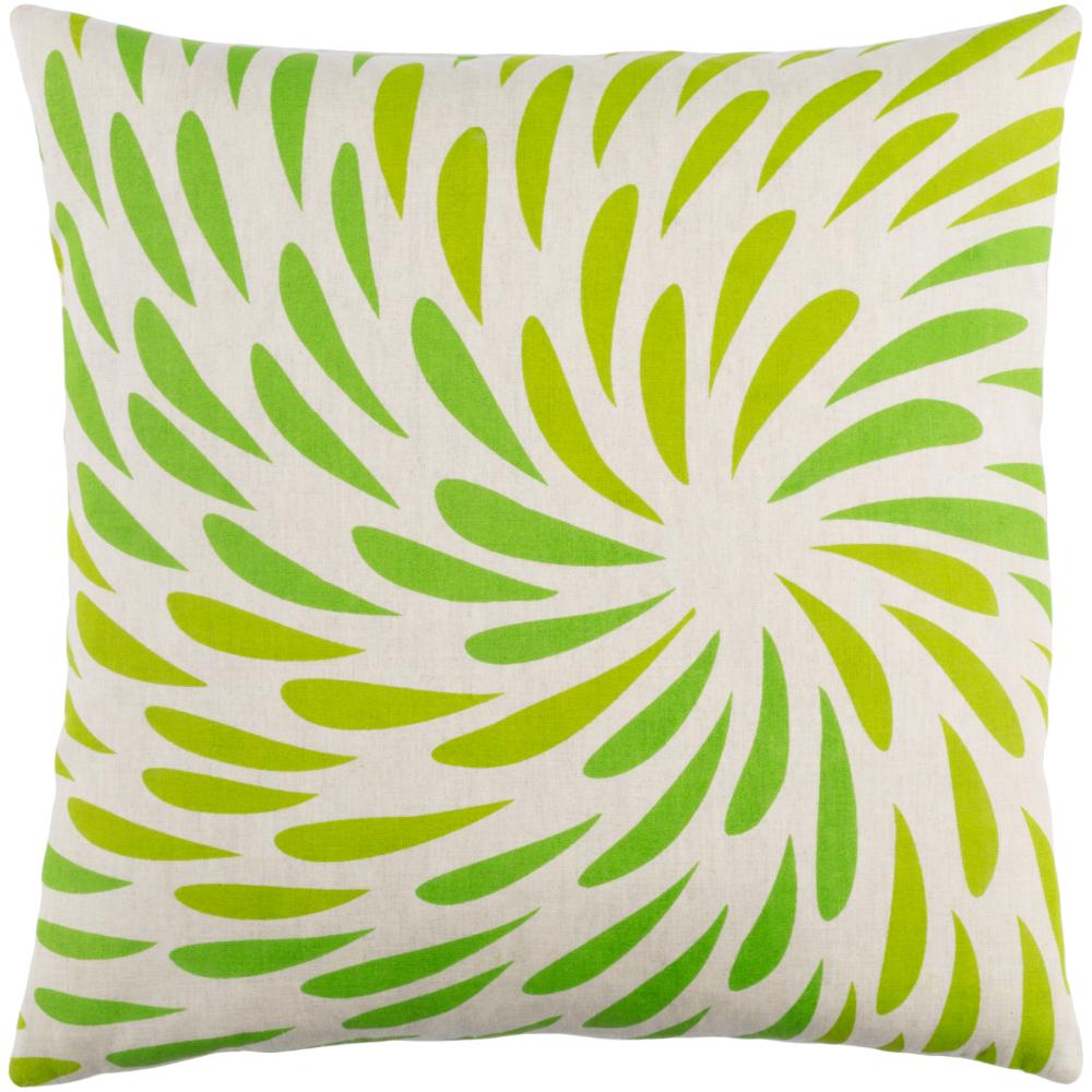 Livabliss ES003-2020 Eye of the Storm ES-003 20"L x 20"W Accent Pillow Ivory, Green