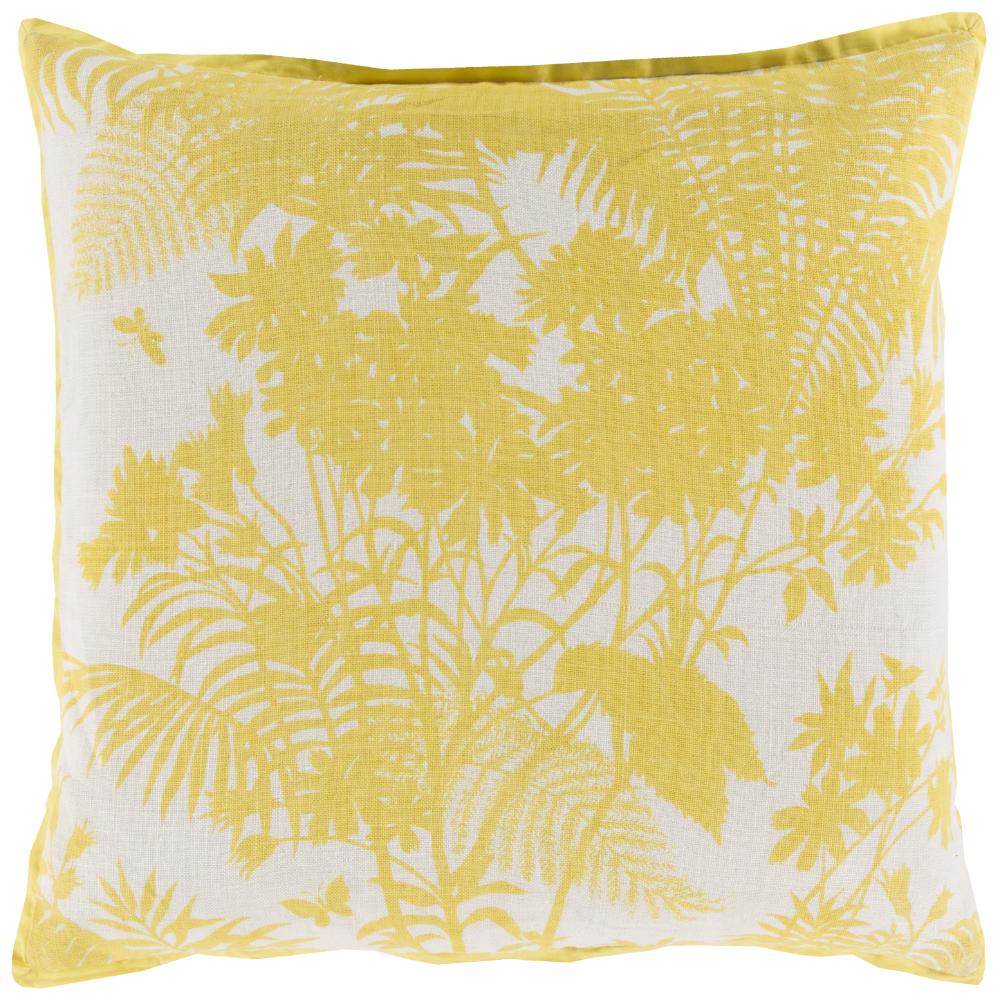 Livabliss FBS003-2020 Shadow Floral FBS-003 20"L x 20"W Accent Pillow in Yellow