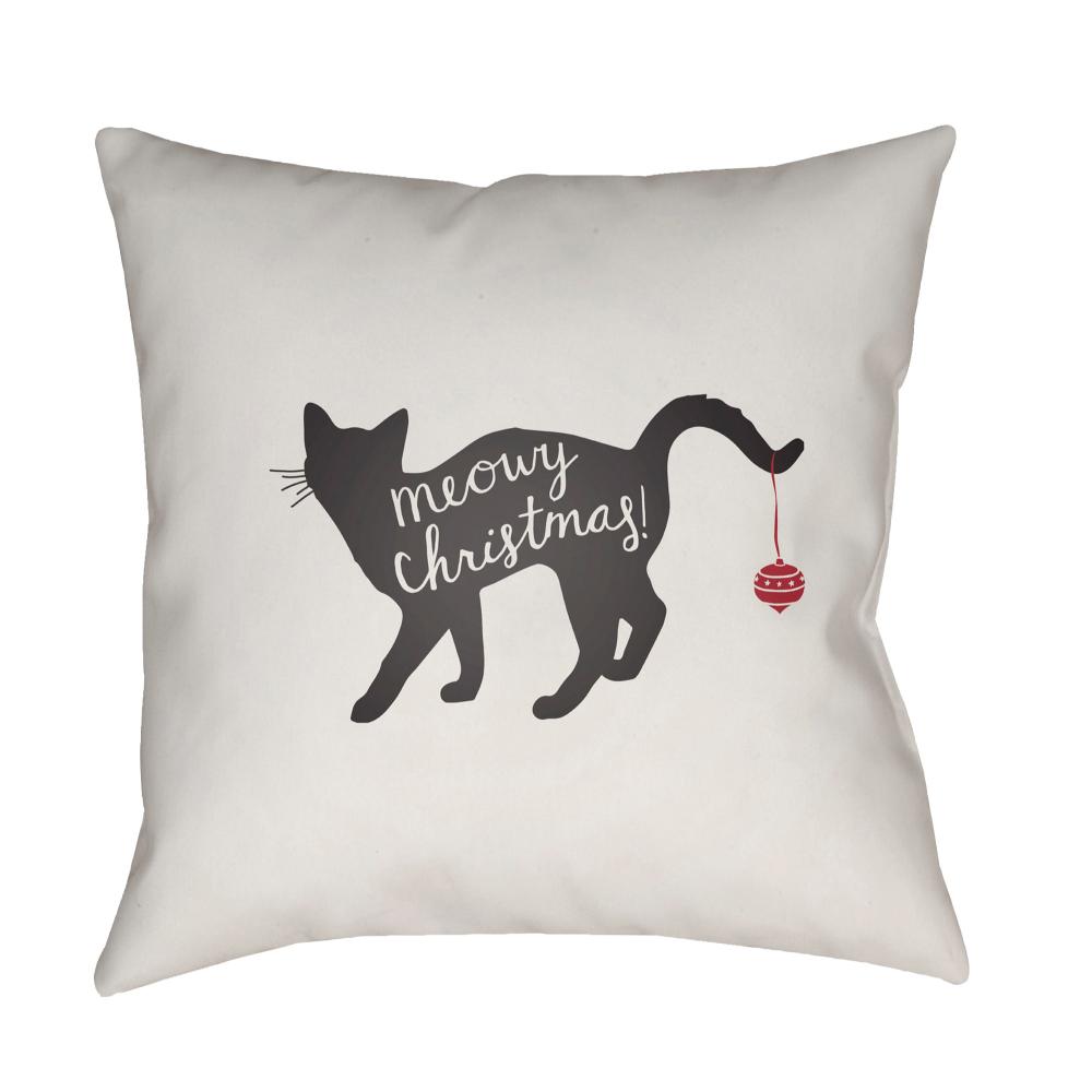 Livabliss HDY058-1818 Meowy HDY-058 18"L x 18"W Accent Pillow in Light Grey