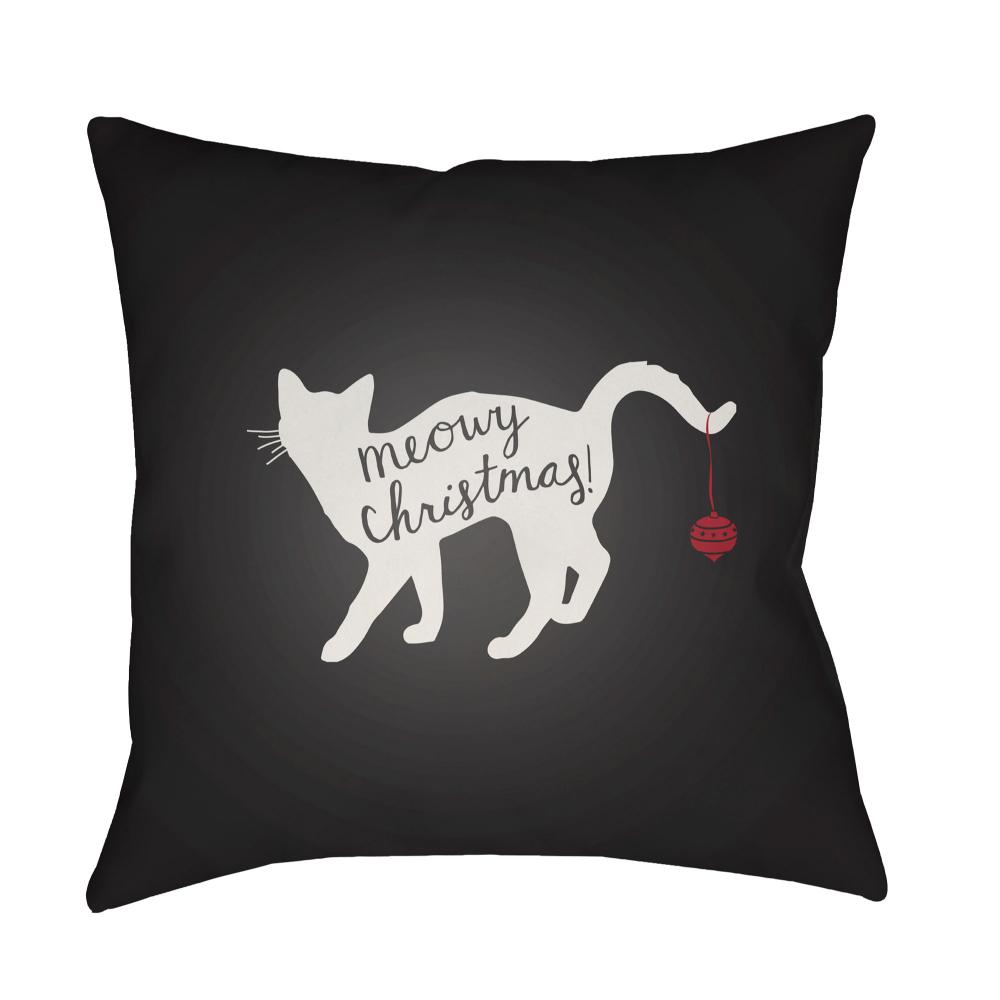 Livabliss HDY060-1818 Meowy HDY-060 18"L x 18"W Accent Pillow in Black