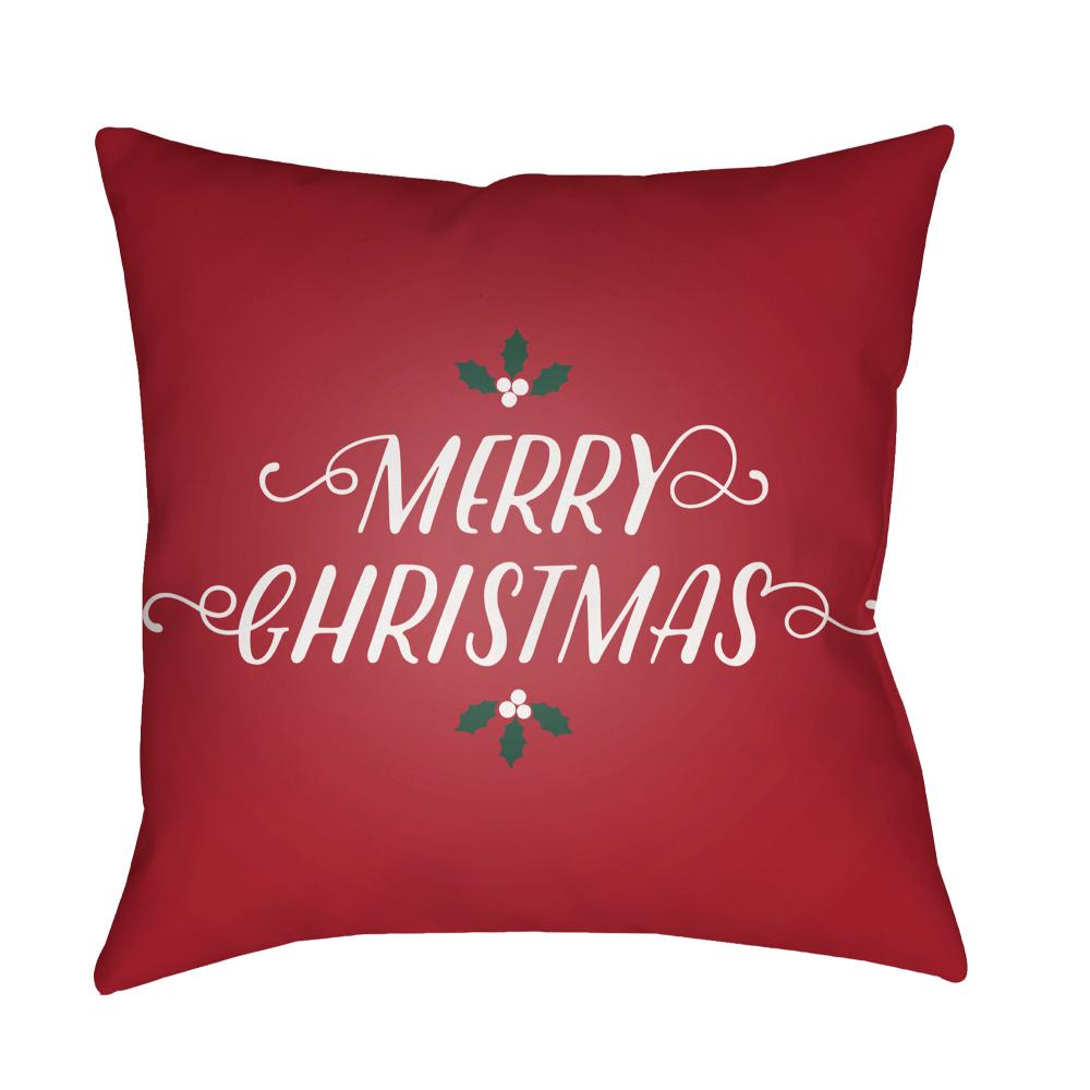 Livabliss HDY068-1818 Merry Christmas I HDY-068 18"L x 18"W Accent Pillow in Garnet