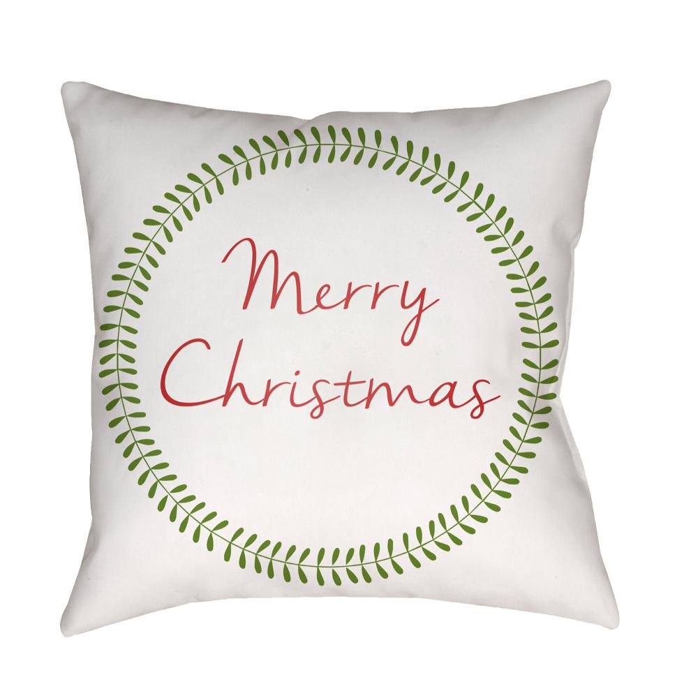 Livabliss HDY071-1818 Merry Christmas II HDY-071 18"L x 18"W Accent Pillow in Off-White