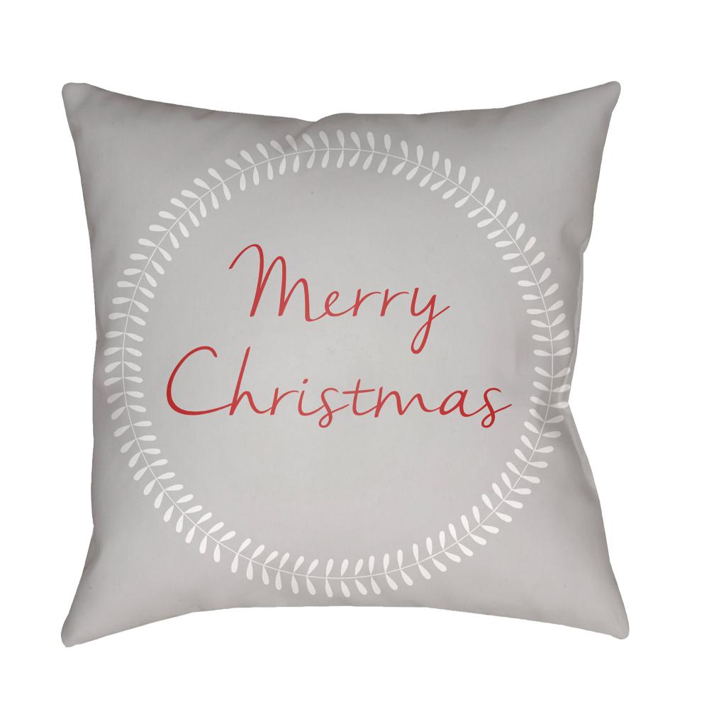 Livabliss HDY072-1818 Merry Christmas II HDY-072 18"L x 18"W Accent Pillow in Silver