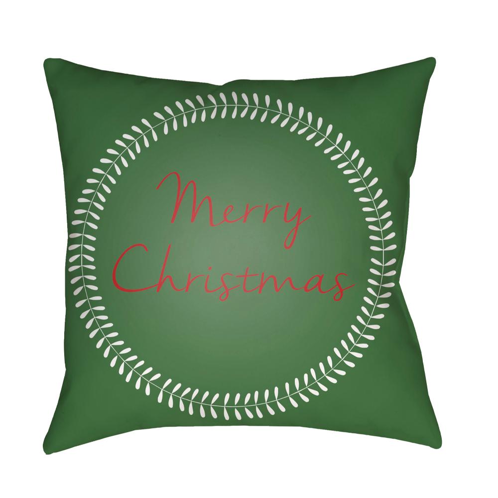 Livabliss HDY073-1818 Merry Christmas II HDY-073 18"L x 18"W Accent Pillow in Lunar Green